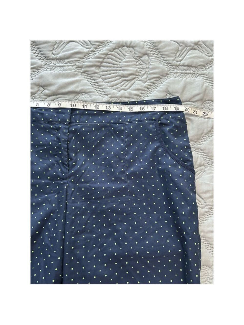 IZOD Golf Shorts Size 16 Blue Green Polka Dot - Picture 7 of 9